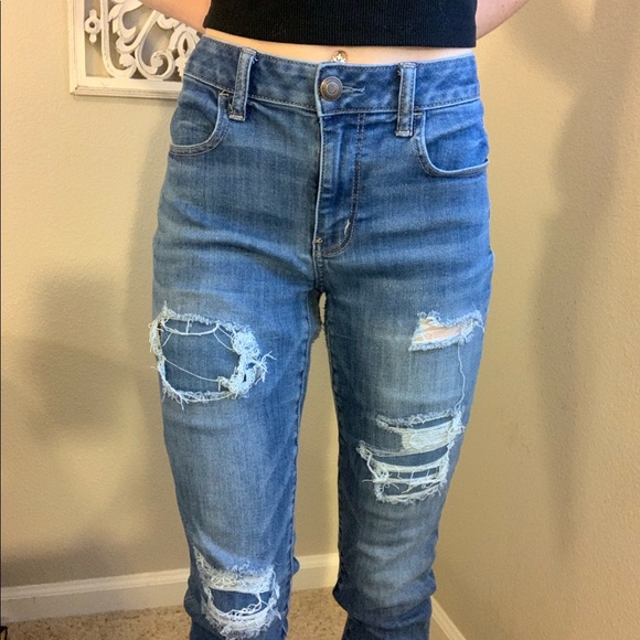 American Eagle Outfitters Denim - AEO Light Wash Stretch Jegging Distressed Jeans